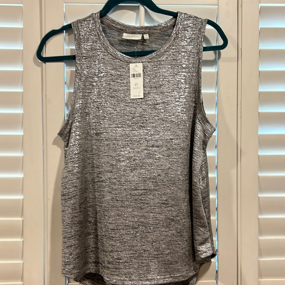 Anthropologie‎ deletta medium petite sleeveless metallic shirt - Picture 1 of 5